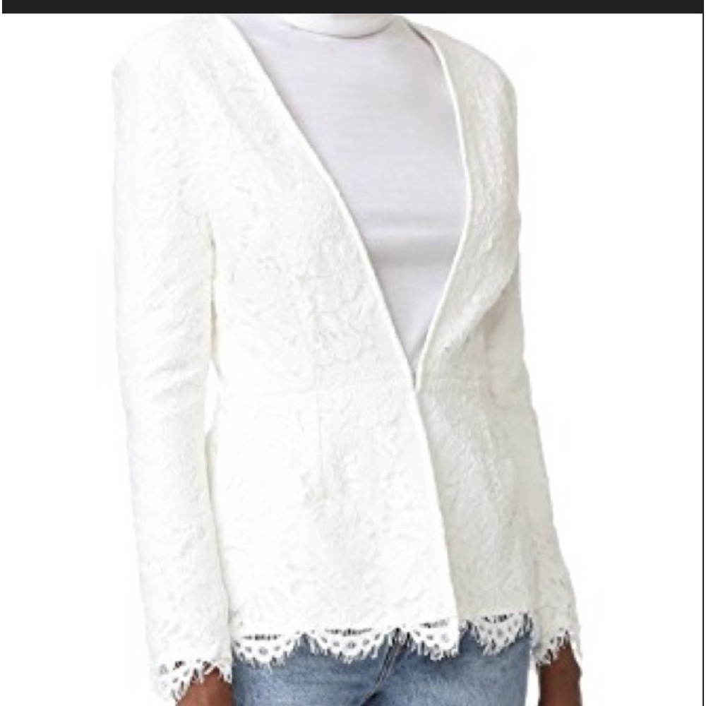 NEW Cupcakes And Cashmere Tess Fitted Lace Jacket/Blazer Raw Edges Floral